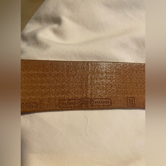 * VINTAGE* FOSSIL Gen Leather Belt - Pastel Stitching - Wmn Sz M - Pnk/Yllw/Blue - Picture 9 of 9